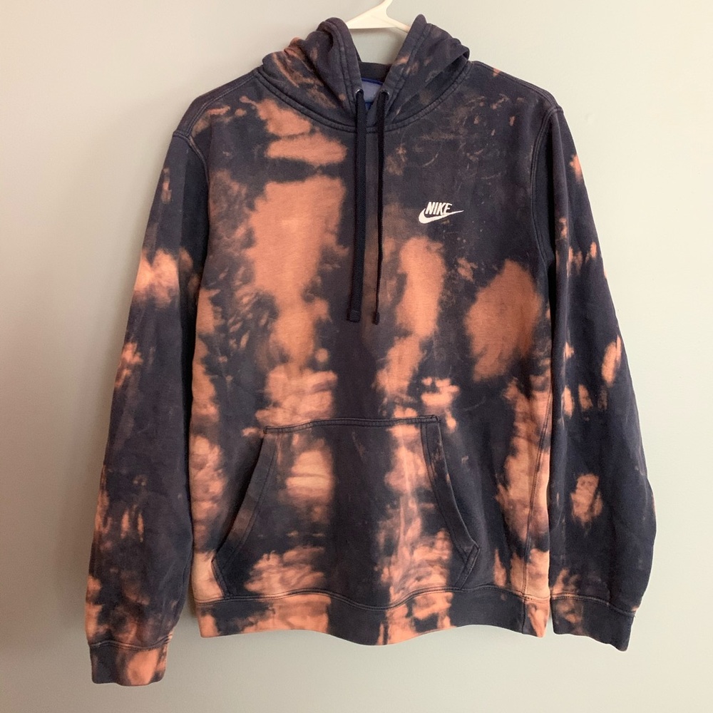 Bleach Dyed Navy Blue Nike Hoodie